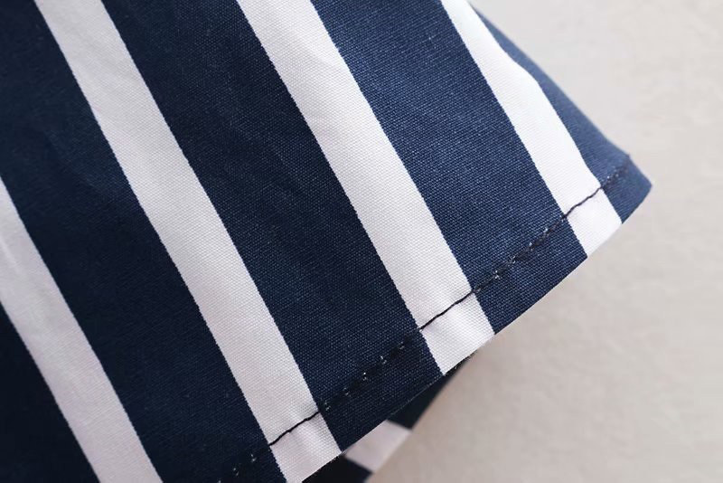 Fashion Navy Stripe Pattern Decorated Suspender Jumpsuit,Pants