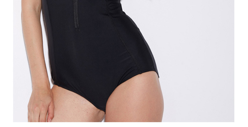 Sexy Black Pure Color Design One-piece Swimwear,One Pieces