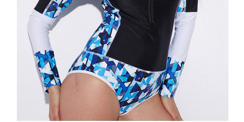 Sexy Black Geometric Shape Pattern Design Swimwear,One Pieces