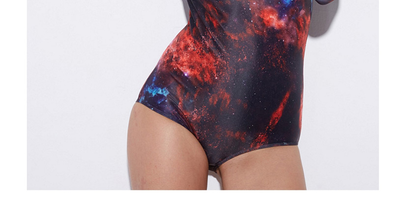 Sexy Multi-color Color Matching Design Long Sleeves Swimwear,One Pieces