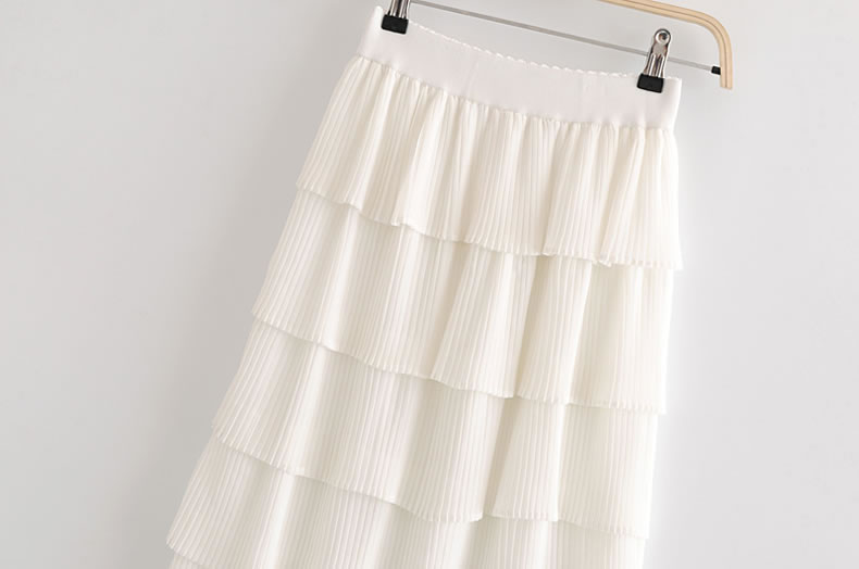 Fashion Black Pure Color Design Multi-layer Skirt,Skirts