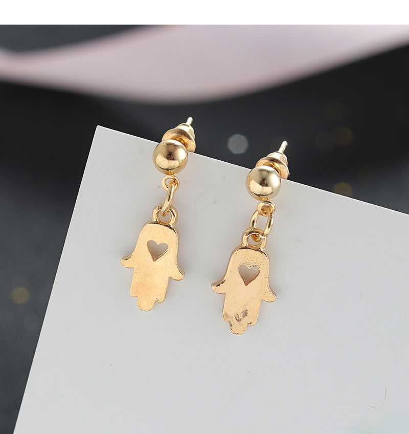 Elegant Gold Color Palm Pendant Decorated Pure Color Earrings,Drop Earrings