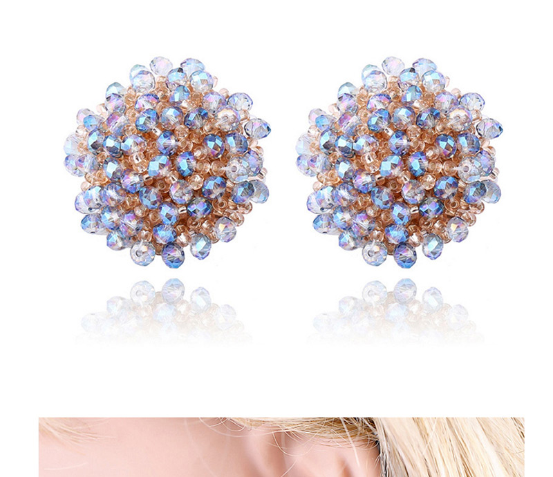 Exaggerated Multi-color Beads Decorated Color Matching Earrings,Stud Earrings