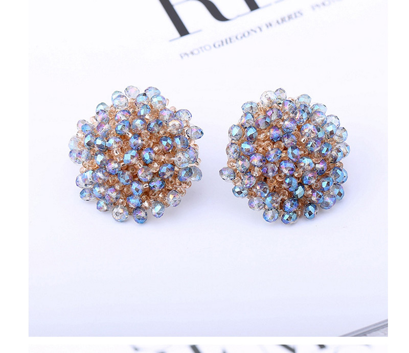 Exaggerated Multi-color Beads Decorated Color Matching Earrings,Stud Earrings