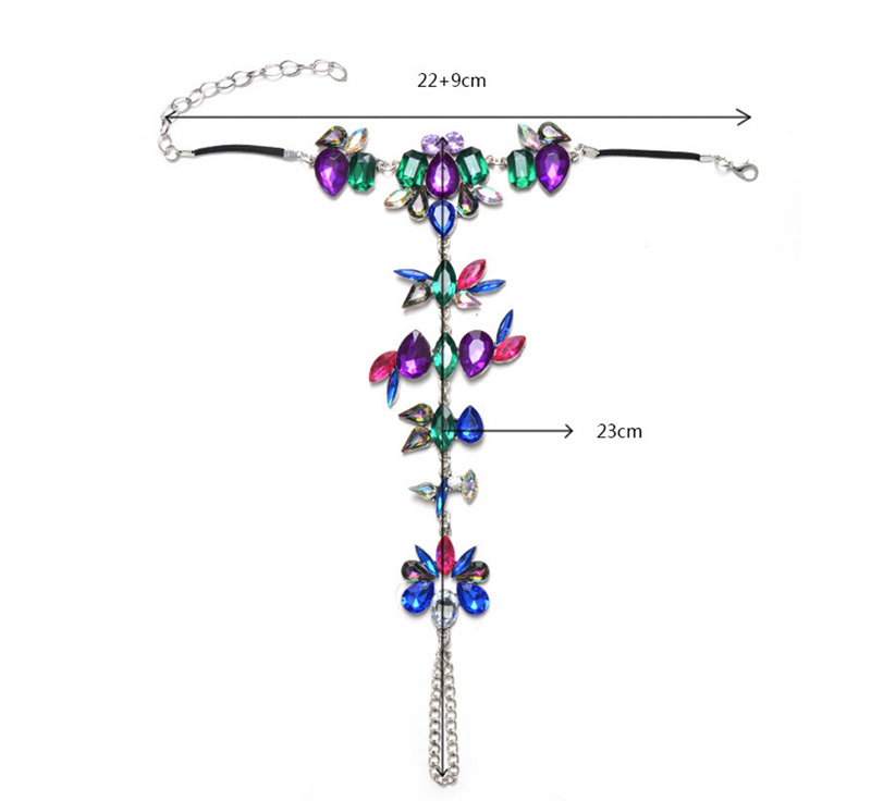 Trendy Multi-color Flower Decorated Color Matching Anklet,Fashion Anklets
