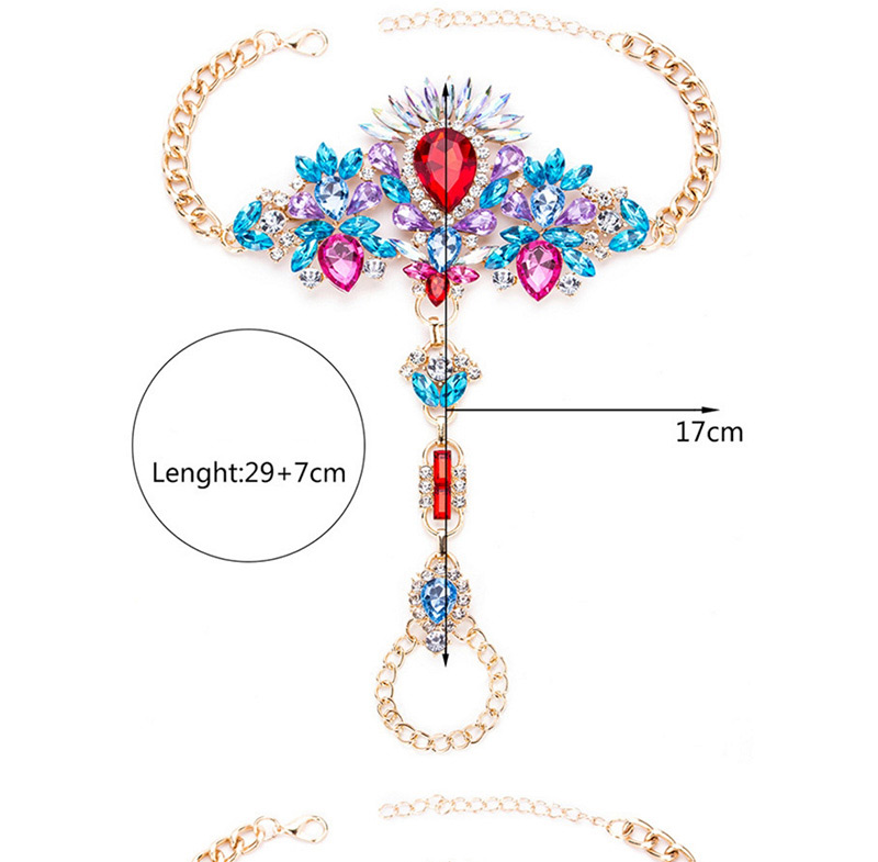 Exaggerated Multi-color Water Drop Shape Gemstone Decorated Bracelet,Fashion Anklets