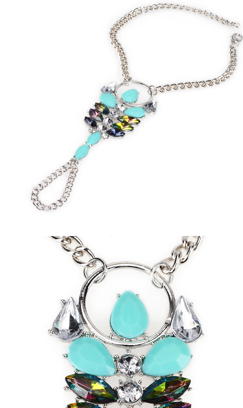 Trendy Blue Oval Diamond Decorated Simple Bracelet,Fashion Anklets