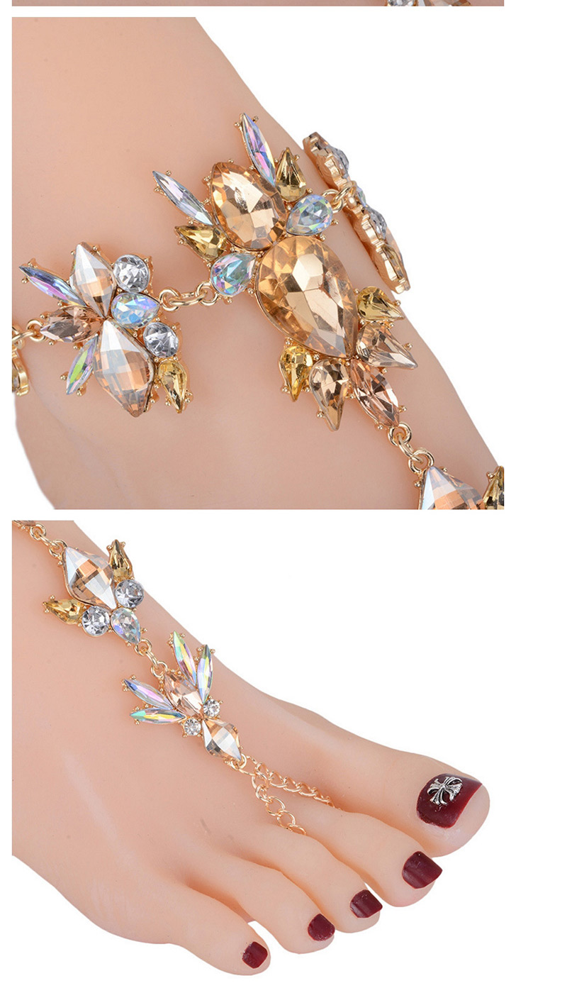 Trendy Champagne Water Drop Shape Gemstone Decorated Bracelet,Fashion Anklets