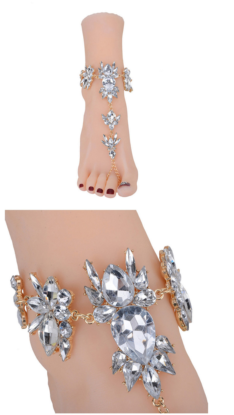 Trendy Gold Color Water Drop Shape Gemstone Decorated Bracelet,Fashion Anklets