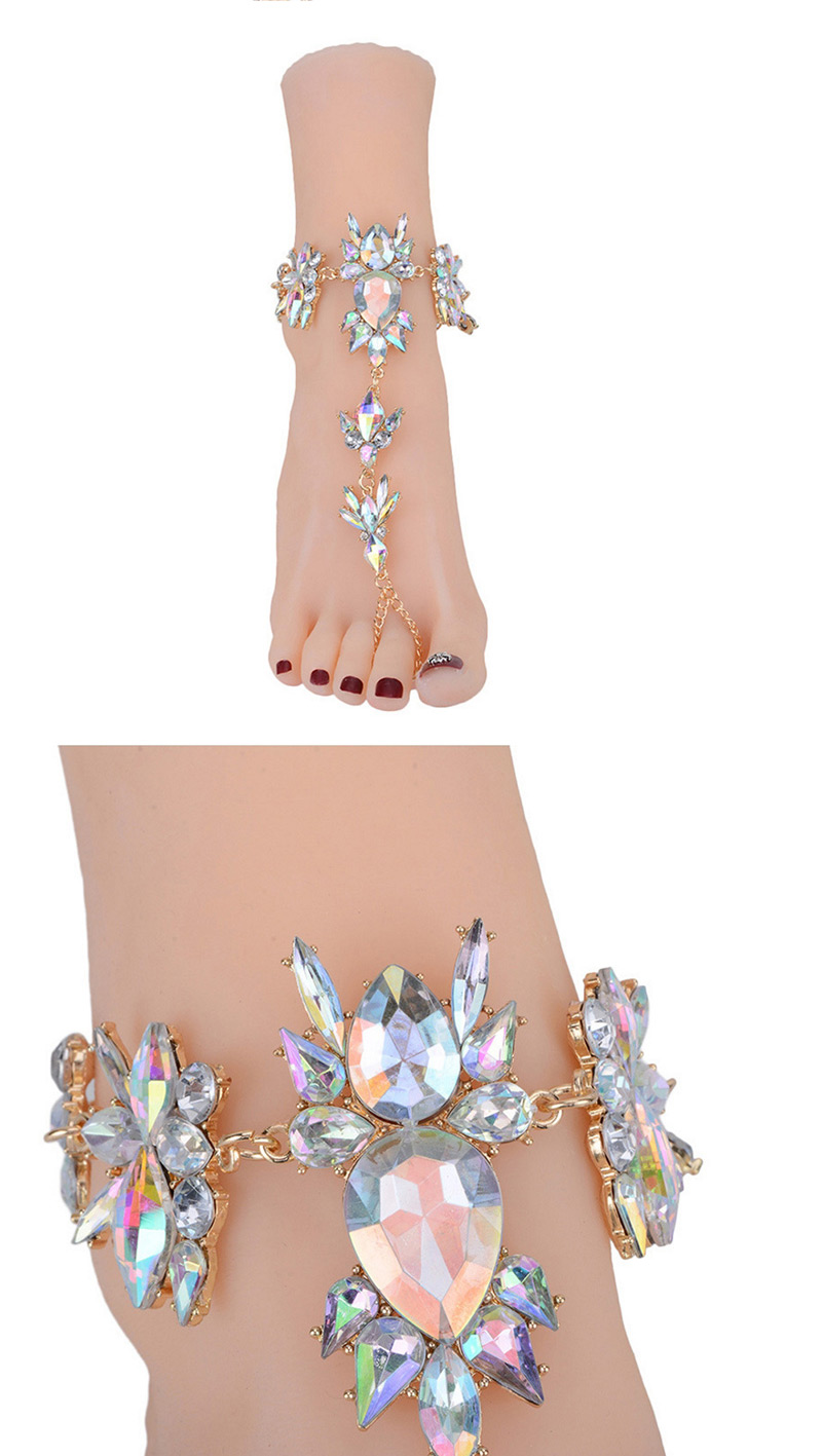 Trendy Champagne Water Drop Shape Gemstone Decorated Bracelet,Fashion Anklets