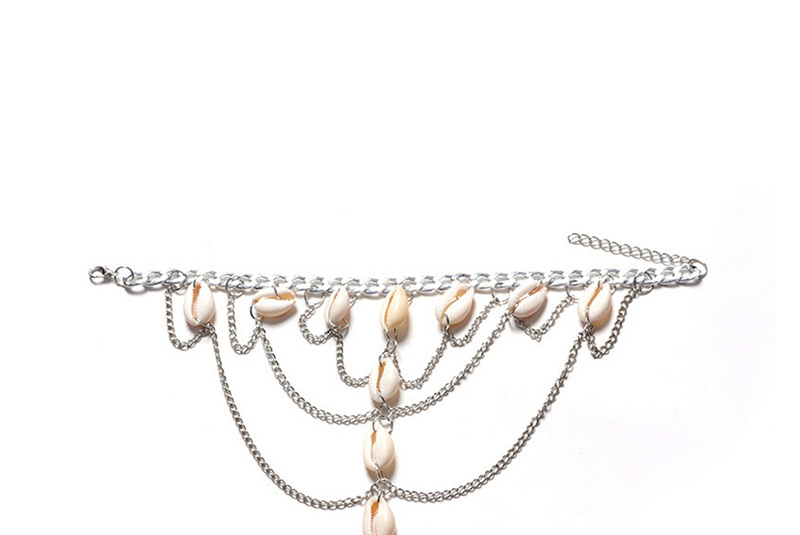 Trendy Silver Color Shells Decorated Multi-layer Anklet,Fashion Anklets