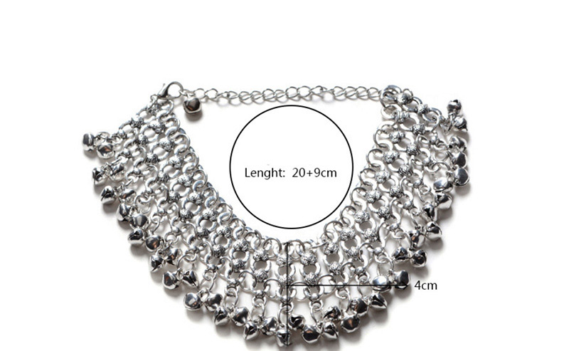 Trendy Silver Color Bells Decorated Multi-layer Anklet,Fashion Anklets