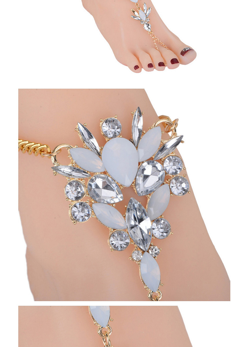 Trendy Multi-color Oval Shape Gemstone Decorated Anklet,Fashion Anklets