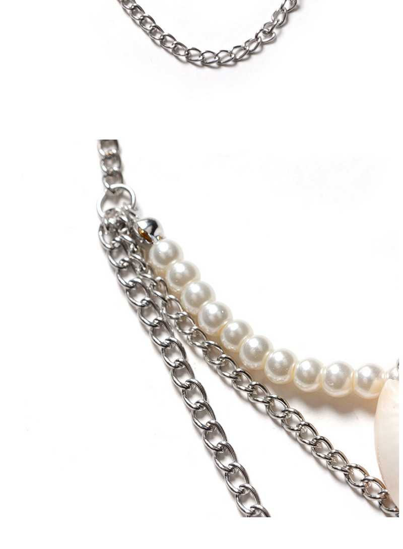 Trendy Silver Color Shells Decorated Multi-layer Arm Chain,Body Piercing Jewelry