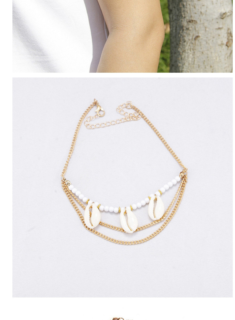 Trendy Gold Color Shells Decorated Multi-layer Arm Chain,Body Piercing Jewelry