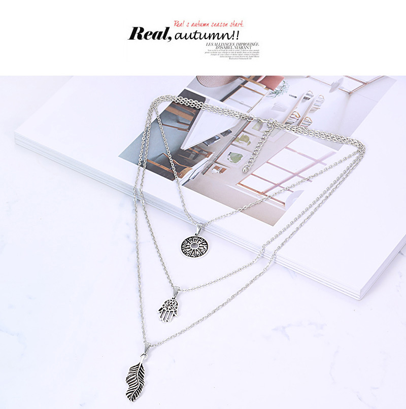 Fashion Silver Color Pure Color Decorated Necklace(3pcs),Multi Strand Necklaces