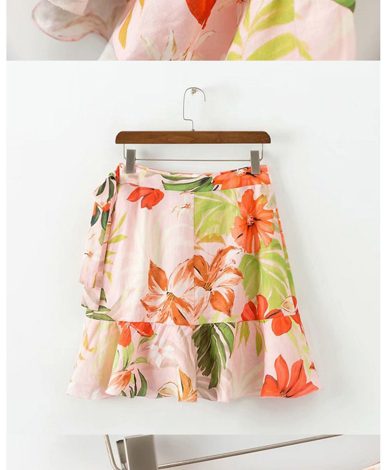 Fashion Multi-color Leaf Pattern Decorated Skirt,Skirts