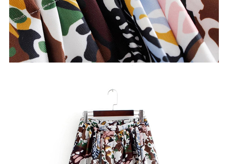 Fashion Multi-color Flower Pattern Decorated Dress,Pants