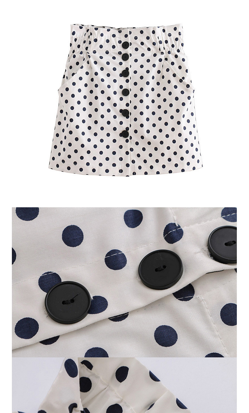 Fashion White Dots Pattern Decorated Skirt,Skirts