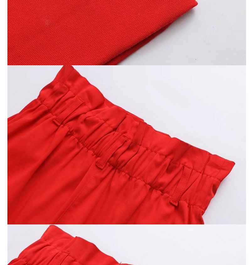 Fashion Red Pure Color Decorated Skirt,Skirts