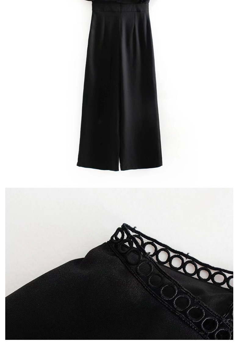 Fashion Black Suspender Design Pure Color Jumpsuit,Pants