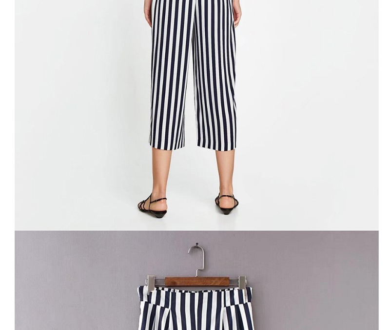 Fashion Black+white Stripe Pattern Decorated Pants,Pants