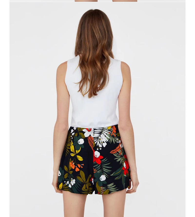 Fashion Multi-color Flower Pattern Decorated Pants,Shorts