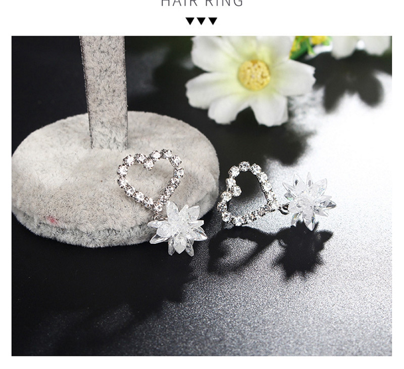 Elegant White Snowflake Shape Decorated Tassel Earrings,Drop Earrings