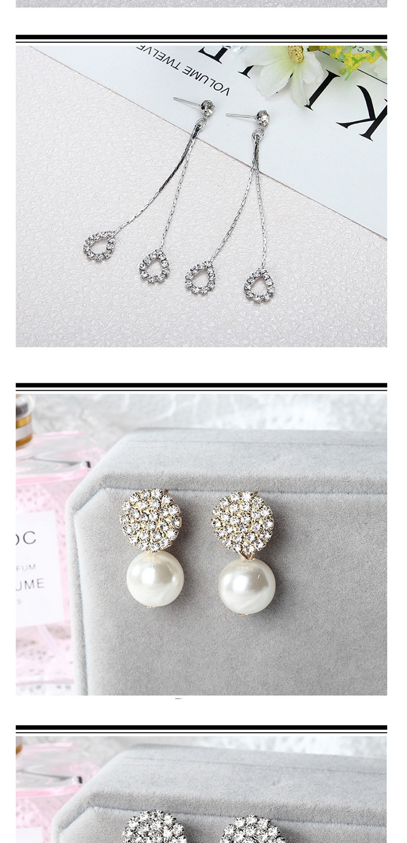 Fashion Silver Color Heart Shape Decorated Earrings,Drop Earrings