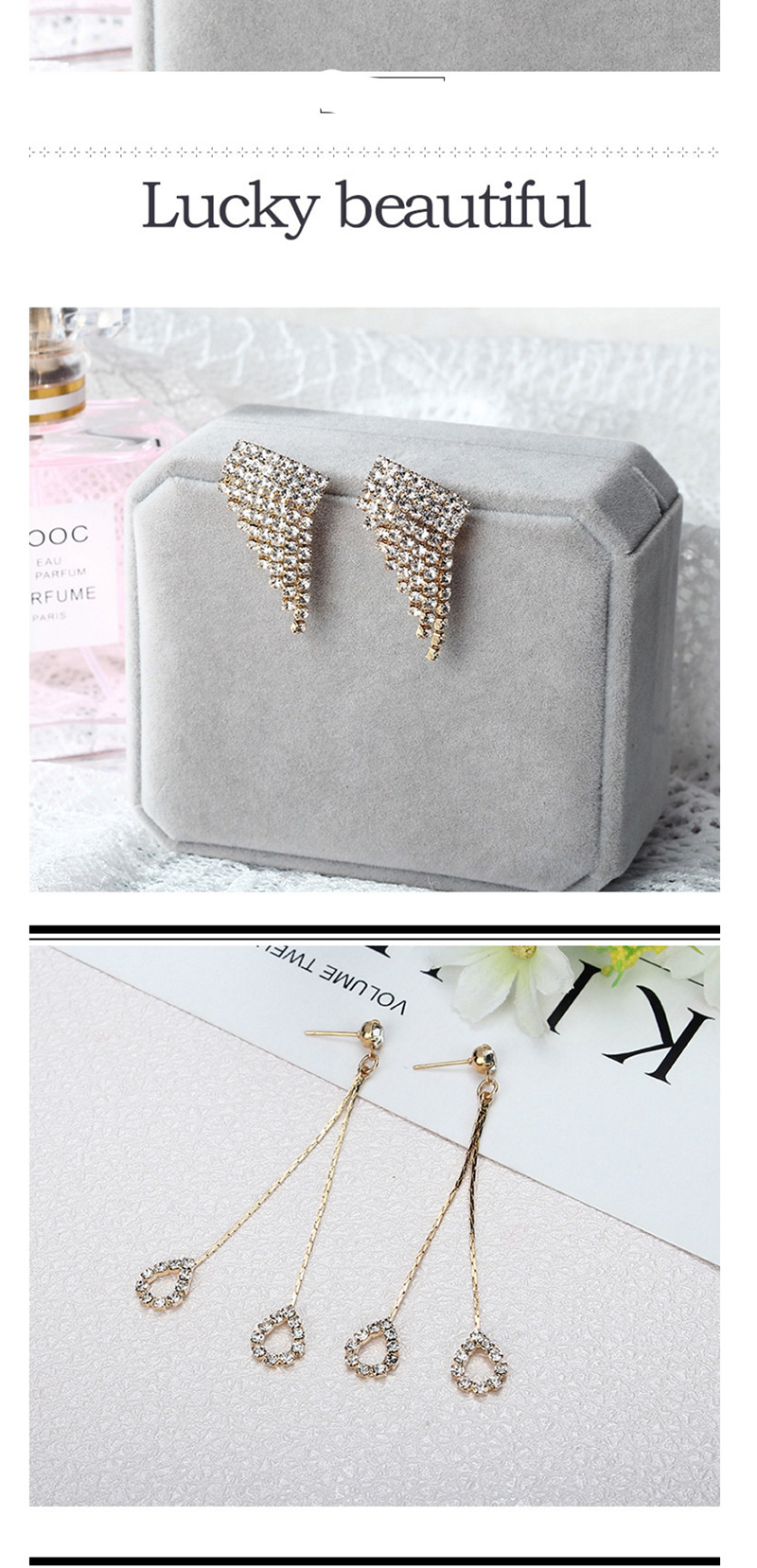 Fashion Gold Color C Letter Shape Decorated Earrings,Drop Earrings