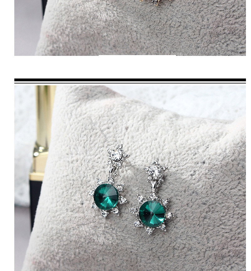 Fashion Silver Color+gray Round Shape Decorated Earrings,Drop Earrings