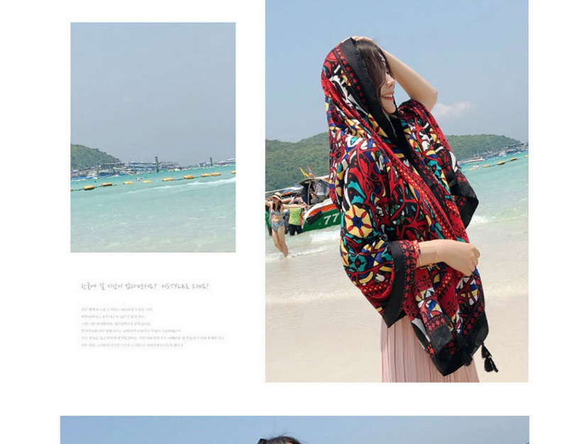 Fashion Multi-color Tassel Decorated Flower Pattern Shawl,Thin Scaves