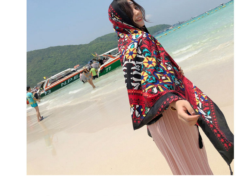Fashion Multi-color Tassel Decorated Flower Pattern Shawl,Thin Scaves