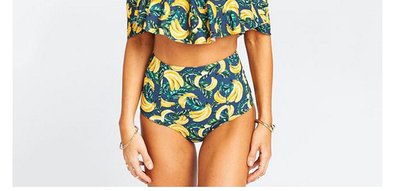 Sexy Yellow+green Banana Pattern Decorated Swimwear(2pcs),Swimwear Sets