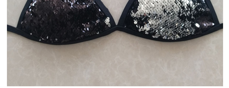 Sexy Black Paillette Decorated Swimwear(2pcs),Bikini Sets