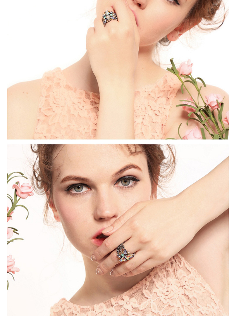 Fashion Pink Waterdrop Shape Decorated Opening Ring,Fashion Rings