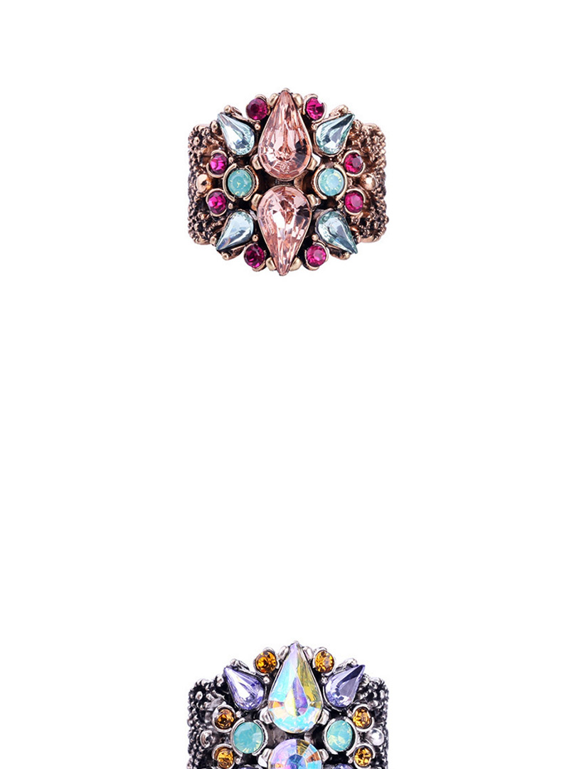 Fashion Pink Waterdrop Shape Decorated Opening Ring,Fashion Rings