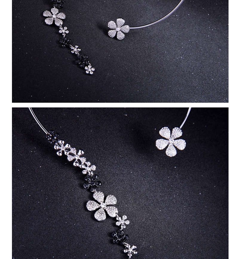 Fashion Silver Color Flower Shape Decorated Necklace,Chokers