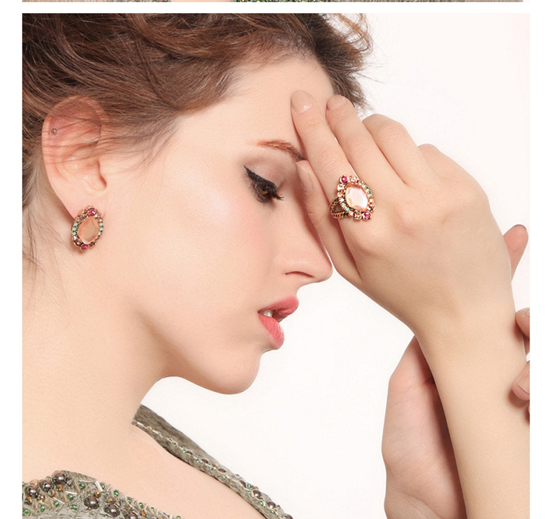 Fashion Pink Full Diamond Decorated Ring,Fashion Rings