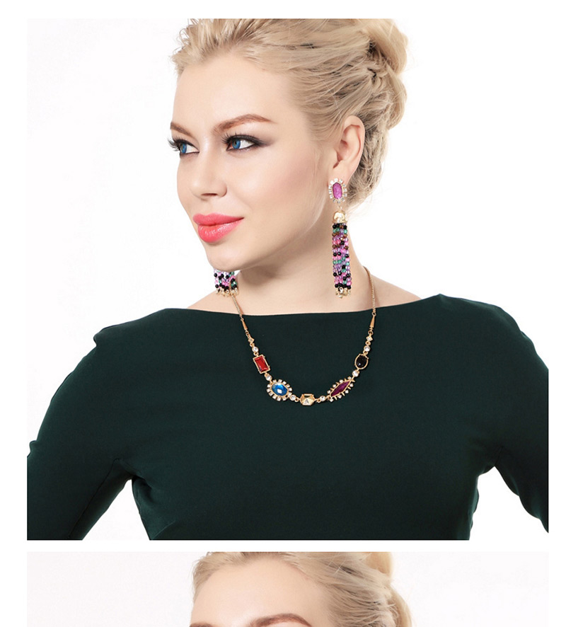 Fashion Silver Color Geometric Shape Decorated Necklace,Bib Necklaces