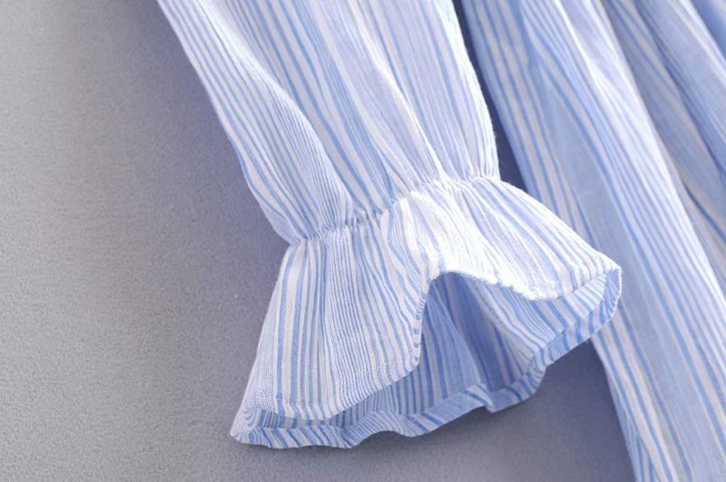 Fashion Blue Grids Pattern Decorated V Neckline Jumpsuit,Pants