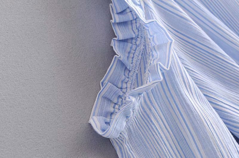 Fashion Blue Grids Pattern Decorated V Neckline Jumpsuit,Pants