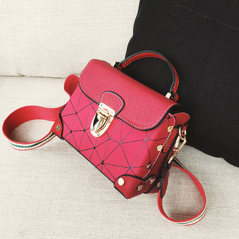 Fashion Pink Grid Pattern Decorated Bag,Handbags