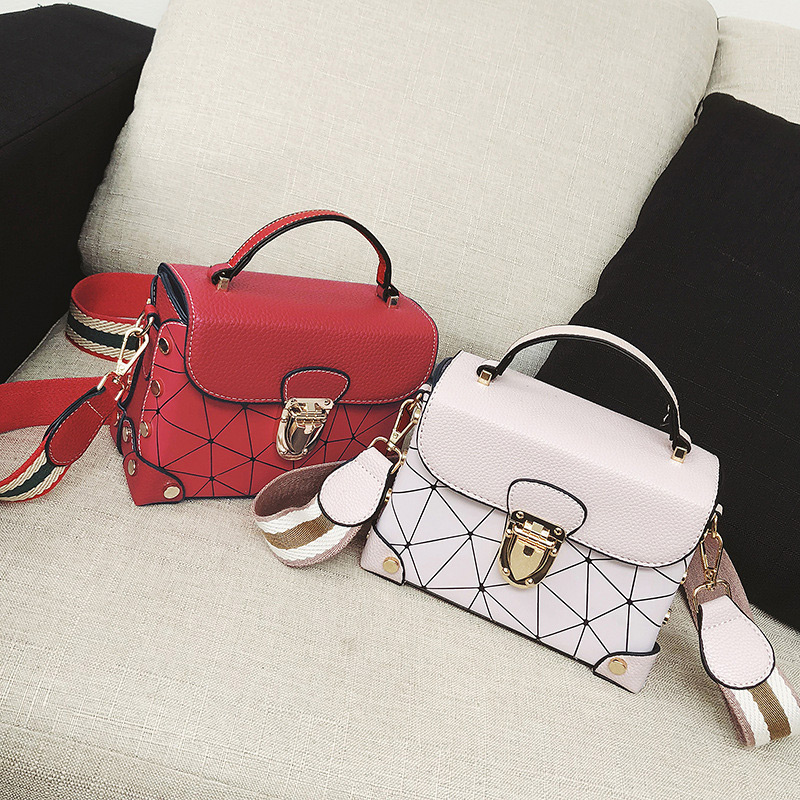 Fashion Beige Grid Pattern Decorated Bag,Handbags