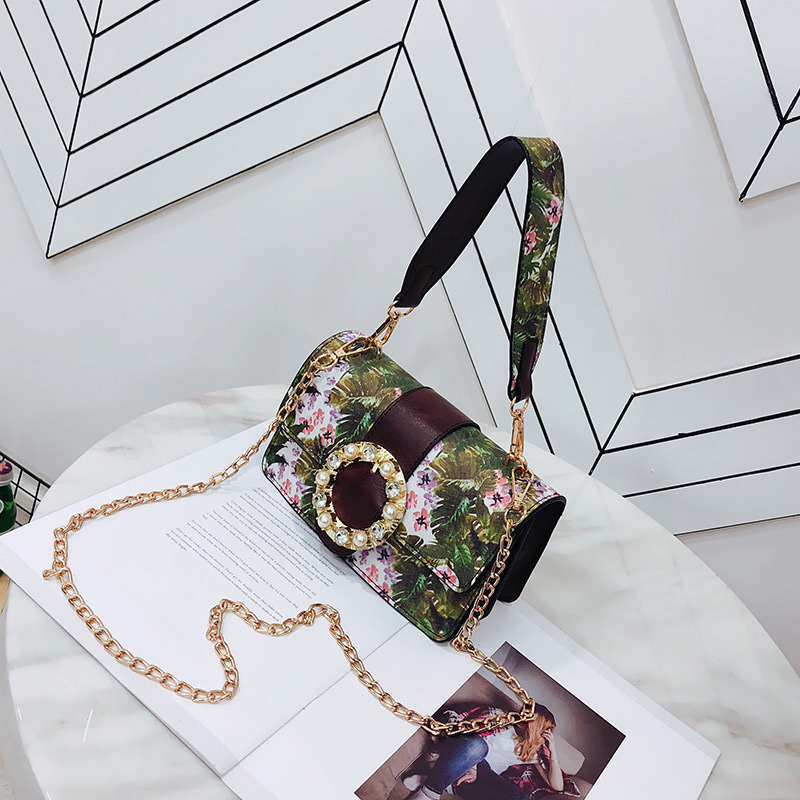 Fashion Beige Flower Pattern Decorated Bag,Shoulder bags
