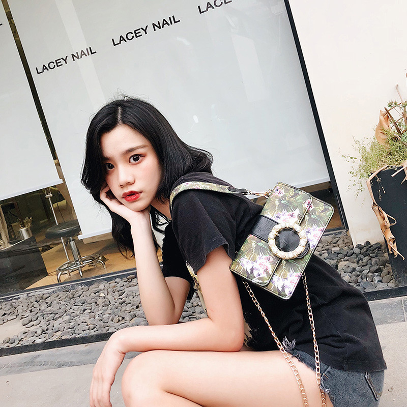 Fashion Black Flower Pattern Decorated Bag,Shoulder bags