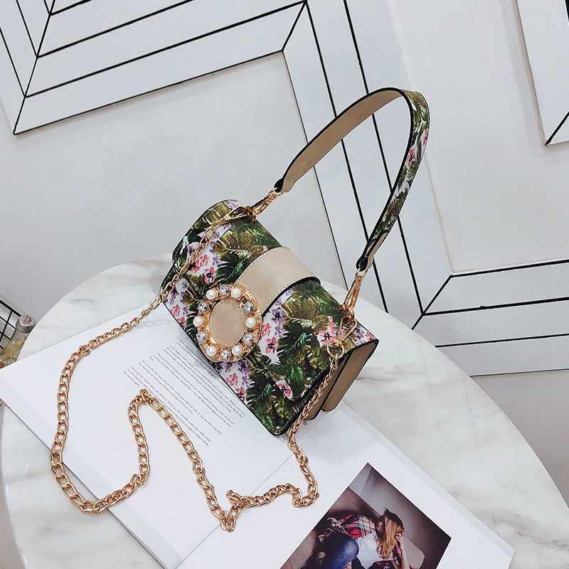 Fashion Khaki Flower Pattern Decorated Bag,Shoulder bags