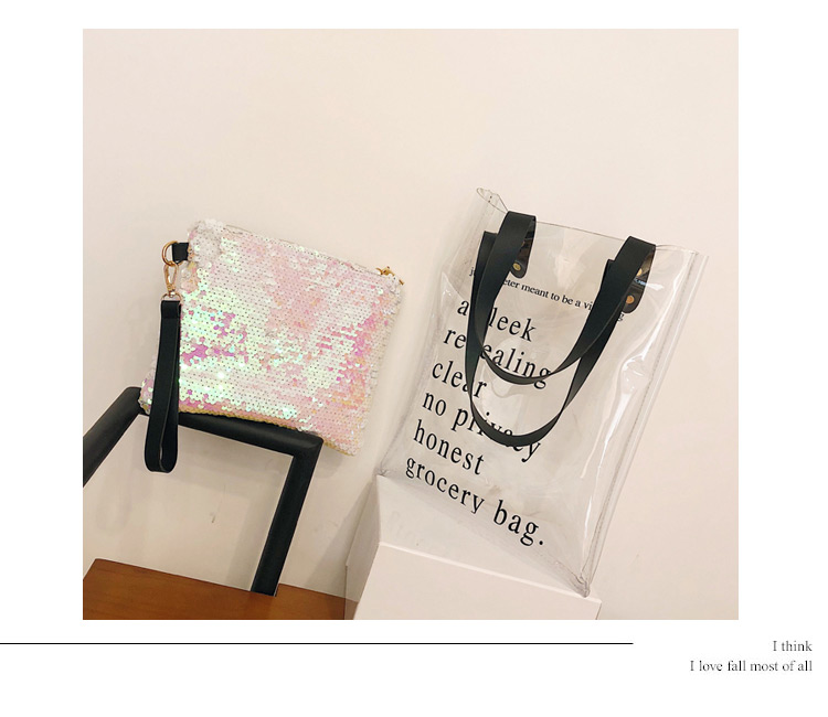 Fashion Silver Color Letter Pattern Decorated Bag(2pcs),Handbags