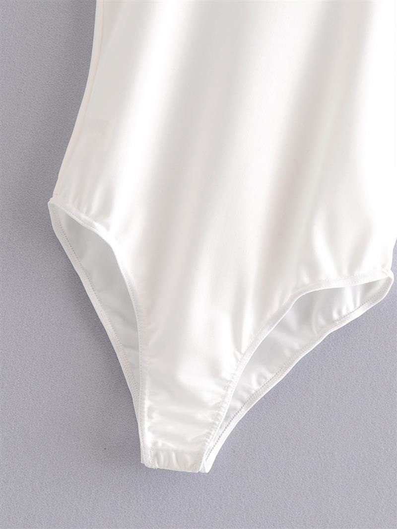 Fashion White Pure Color Decorated Jumpsuit,Pants