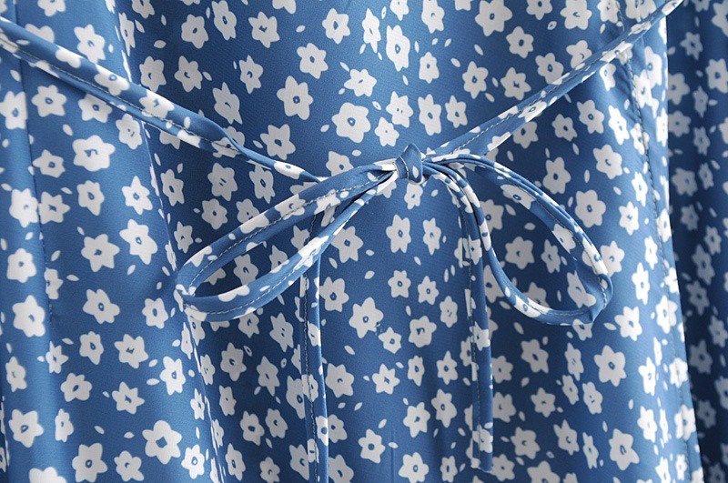Fashion Blue Star Pattern Decorated Dress,Long Dress